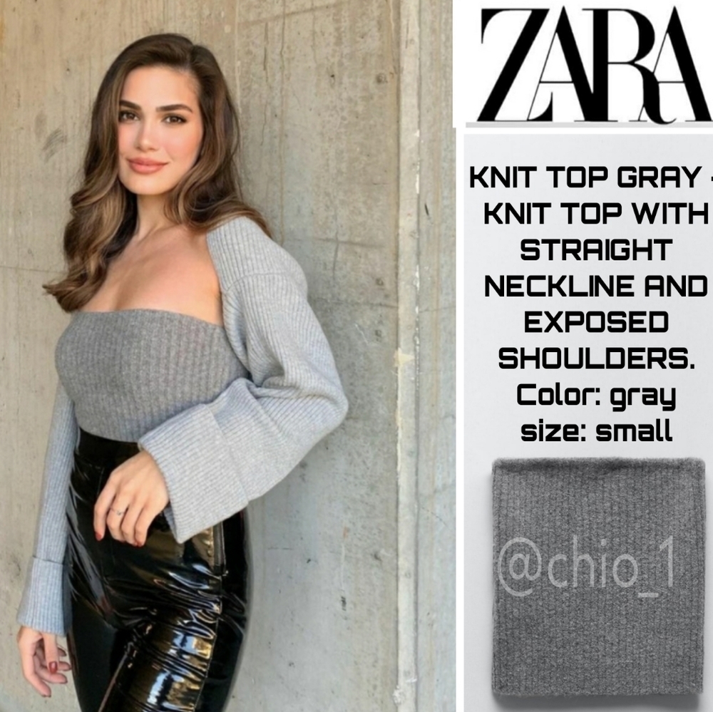 ZARA KNIT TOP GRAY BLOGGER FAVORITE